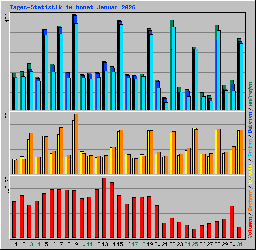 Tages-Statistik im Monat Januar 2026