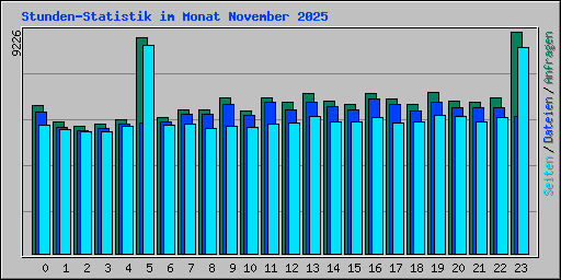 Stunden-Statistik im Monat November 2025